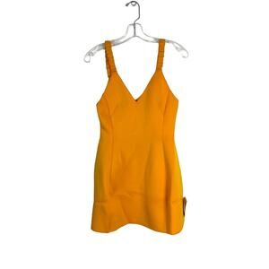 ASOS DESIGN Petite Gold Ruched Skater Mini Dress - 6P